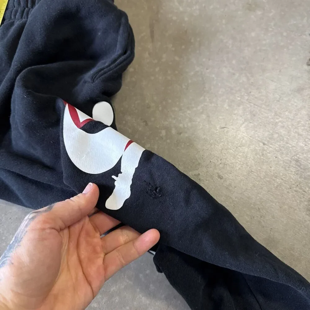 NIKE Jordan‎ Boy's Youth Classic Jogger Fleece Sweatpants S Spell Out Black Logo